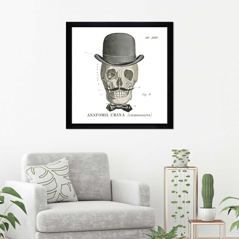 " Dandy Bones IV ", 21.5" H x 21.5" W x 0.75" D, Black Framed