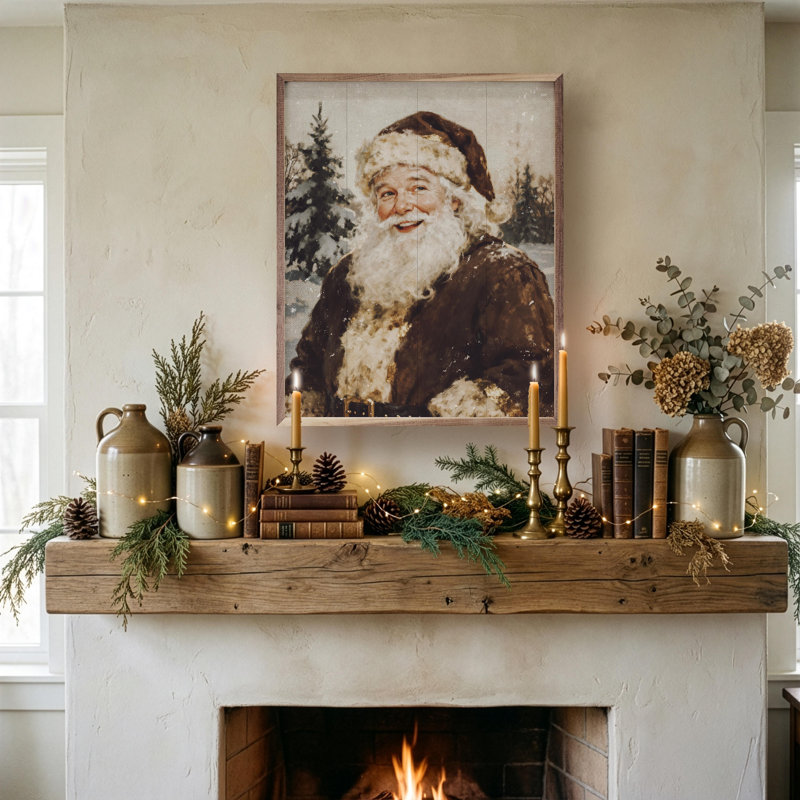Santa In The Timber, H 10 po x l 8 po