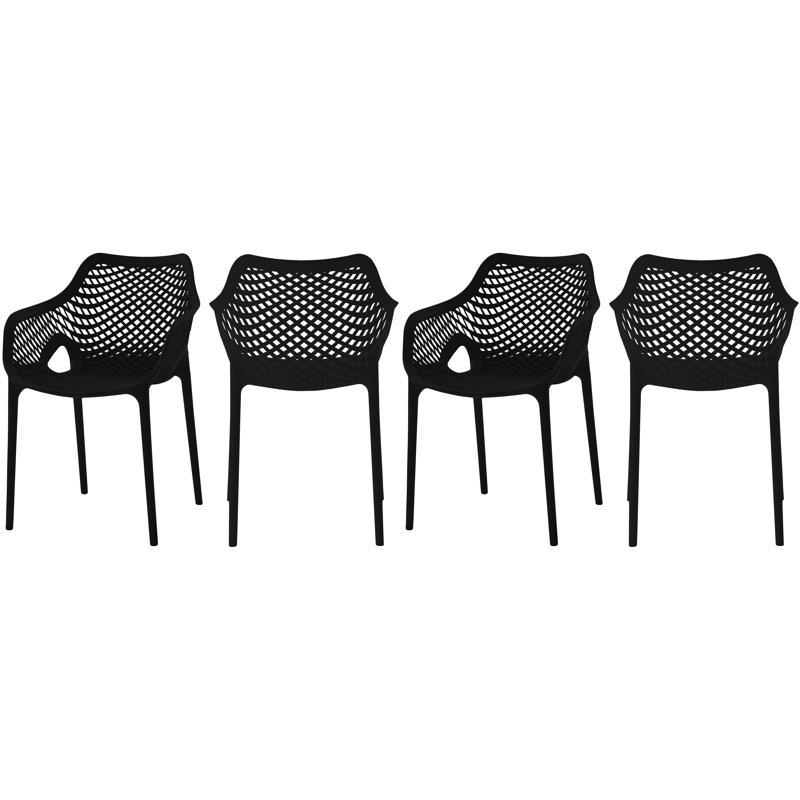 Fauteuil de salle à manger Mykonos, Noir