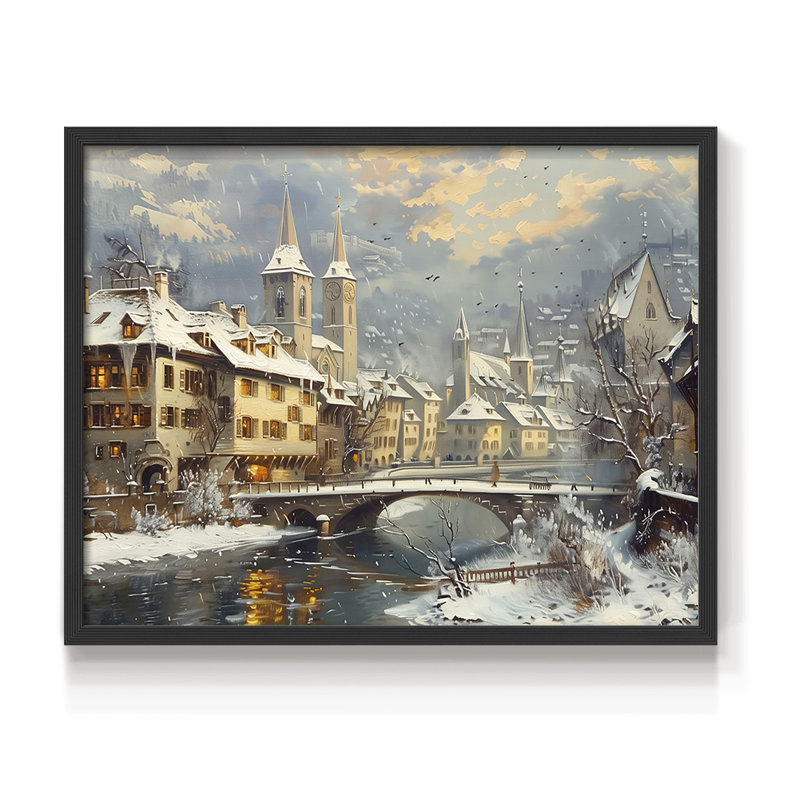 Landscape Series-CLXXXVIII -Framed Print - Restickable, H 11 po x l 14 po, Noir