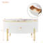 Table basse ronde avec 2 grands tiroirs de rangement