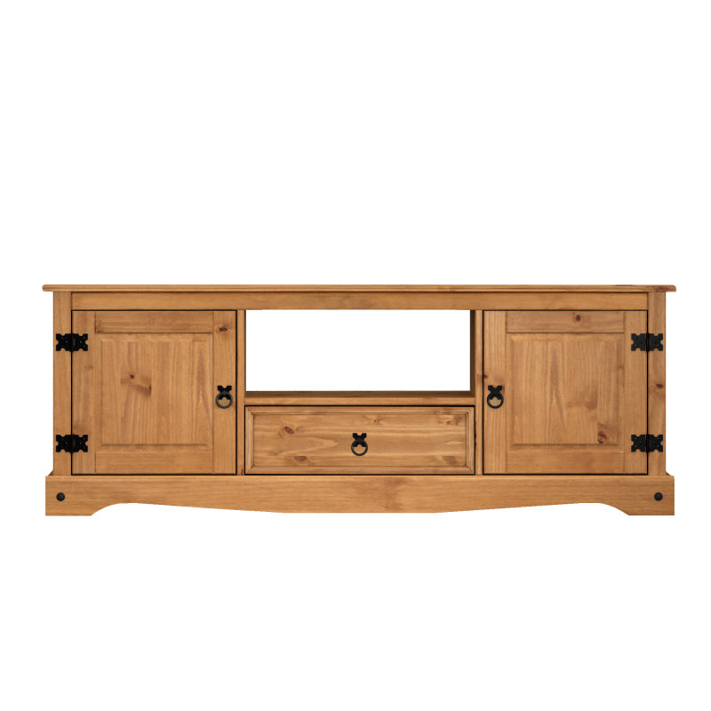 Caledon Unfinished TV Stand for TVs up to 88", Brown Wood