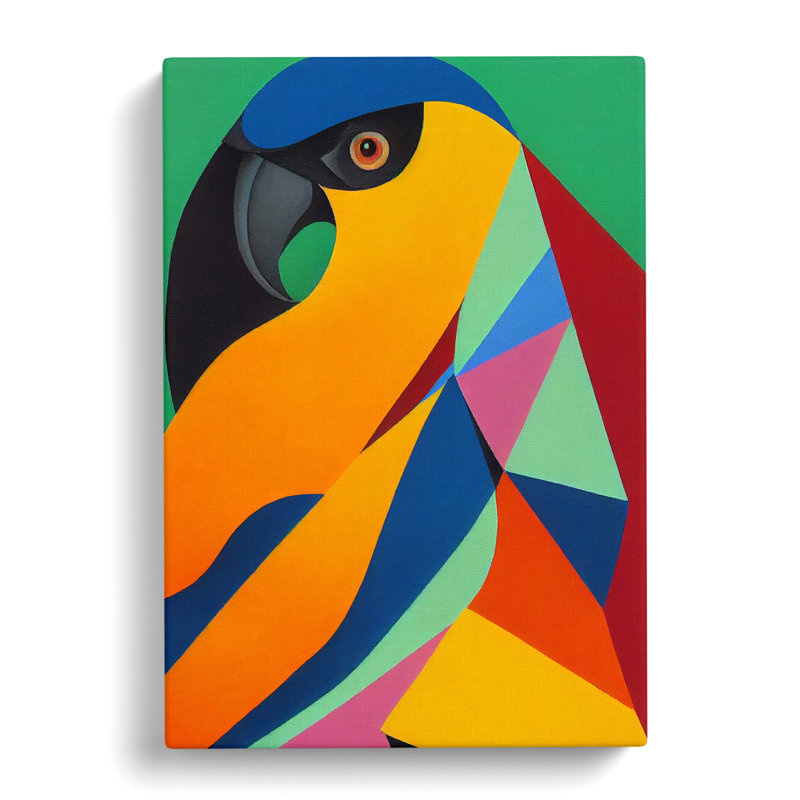 Cockatoo Cubism - Wrapped Canvas, 50cm H x 35cm W x 3cm D