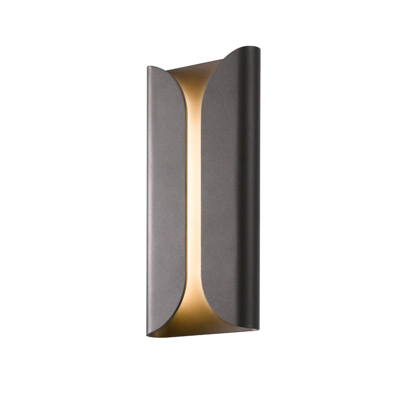 Folds LED Outdoor Sconce, Bronze, 13.75" H x 6.5" W x 2" D