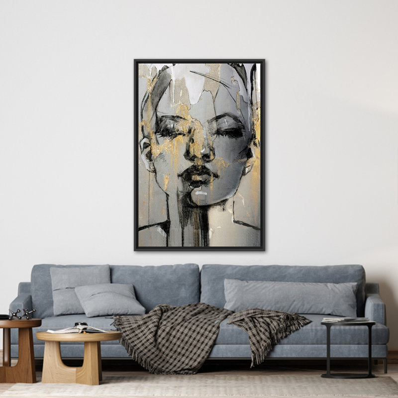 Print on Canvas, 70 cm H x 50 cm W, Framed Print without Mat, Black