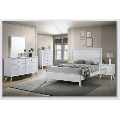 Commode 1 pièce de style contemporain avec pieds inclinés, boutons ronds en bronze et finition blanche à texture ondulée pour une élégance moderne