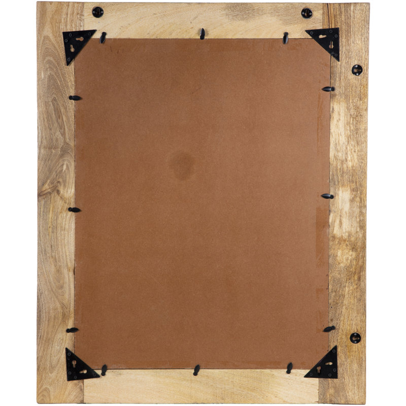 Elegant Dilwara Rectangular Wood Wall Mirror 32"x39"