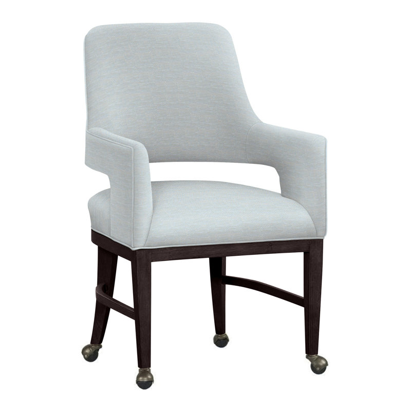 Chaise avec accoudoirs Josie, Perigold Tres Chic bleu glacier, Espresso