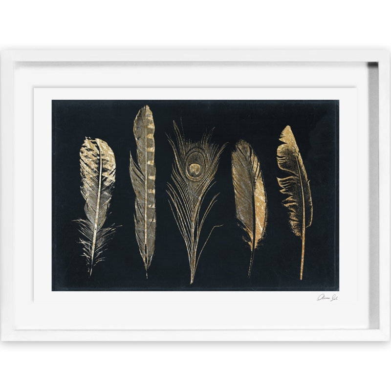 Fashion And Glam Corinthian Feathers Print, 32" H x 47" W x 2" D