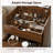 23.65"W 3-in-1 Flip Top Vanity Desk with Lighted Mirror & Stool For Small Space, Walnut-1428524295