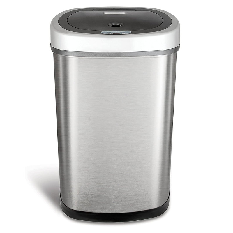 Poubelle de 13,2 gallons en acier inoxydable à capteur de mouvement Nine Stars