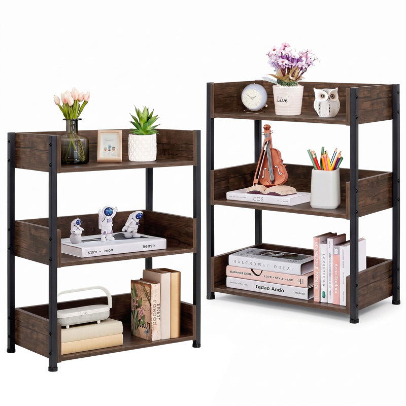 Chrystin 30" H x 23" W Steel Standard Bookcase, Gray