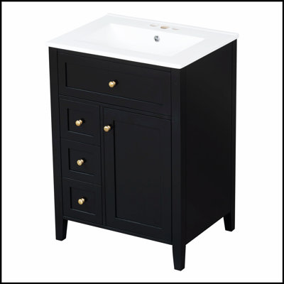 Functional Bathroom Vanity with Sink, Multiple Drawers, Adjustable Shelves, and Durable Construction for Organized Storage
