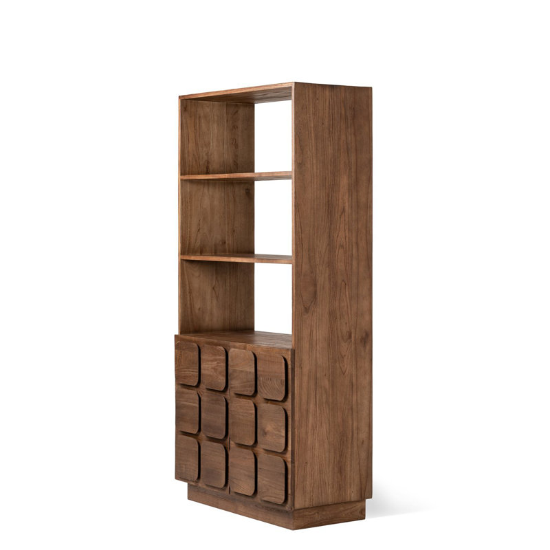 Natalyah 193cm H x 92cm W Solid Wood Standard Bookcase, Brown