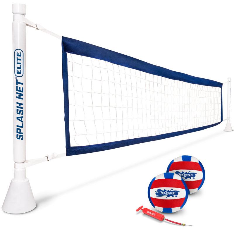 Gosports Deck-Mounted Splash Net ELITE Inground Pool Volleyball Game - Permanent Deck Mounted For Inground Pools