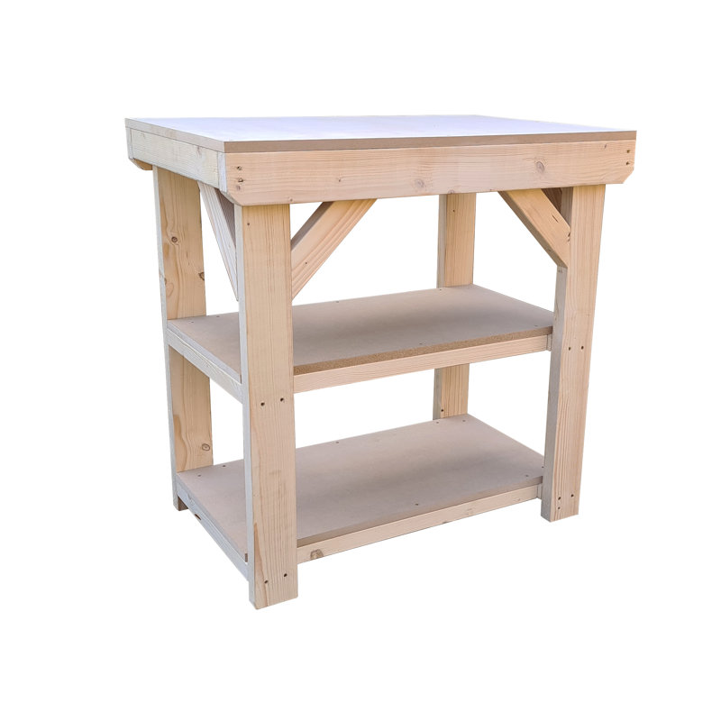 60cm Solid + Manufactured Wood Craft Table, 90cm H x 120cm W x 60cm D