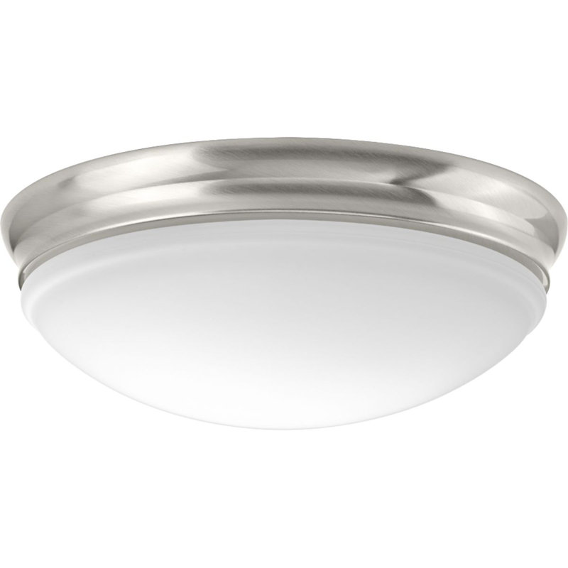 Mccully Glass LED Flush Mount, 4.50" H x 13.50" W x 13.50" D, Brushed Nickel