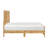 Natural Finish Panel Bed Chevron Pattern Wooden Rustic Bedroom Furniture 1Pc-1998190694