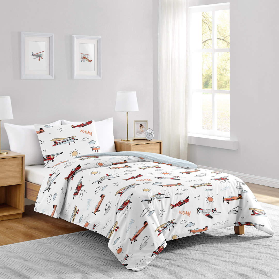 Vintage Airplane Red and Blue Comforter Set by Sweet Jojo Designs Sweet Jojo Designs 