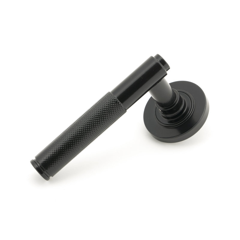 Brompton Lever on Rose Set (Plain), Black