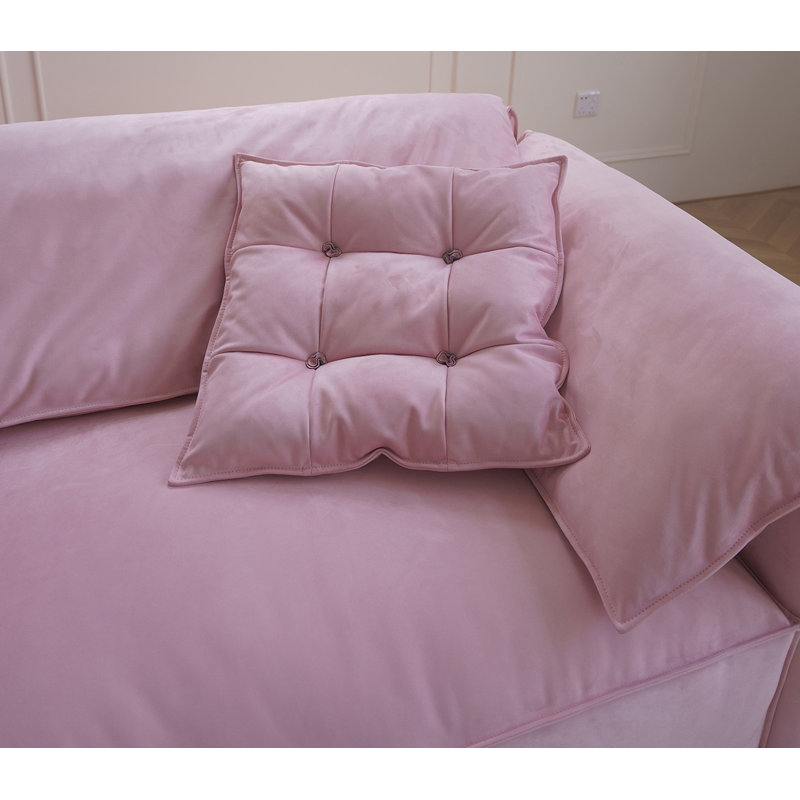 Elephant Ears Pink Sofa, 29.53" H x 118.11" W  x 45.28" D, 4