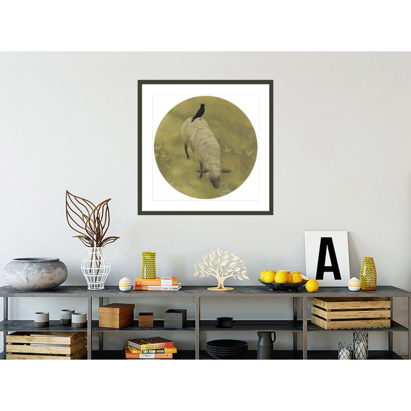 «Crow and Sheep» par Alex Colville - impression giclée encadrée, H 33,5 po x l 33,6 po