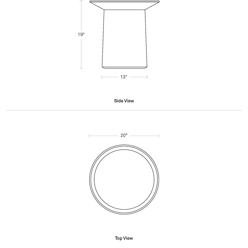 Table d'appoint Coco, H 19 po x l 20 po x P 20 po
