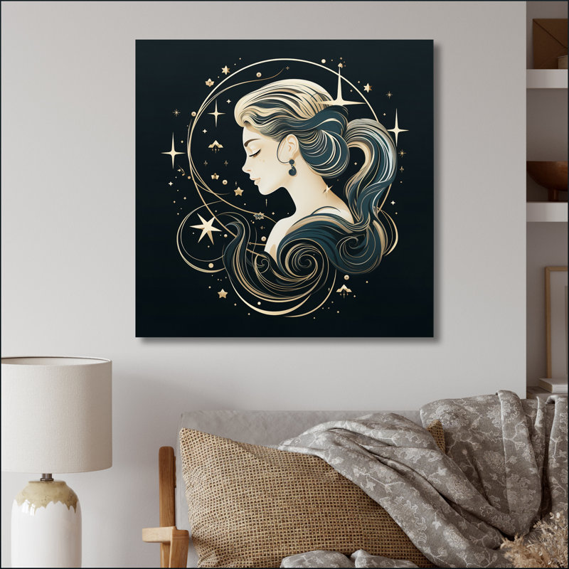 Astrologique Stargazer VI sur toile, H 36 po x l 36 po, Toile tendue