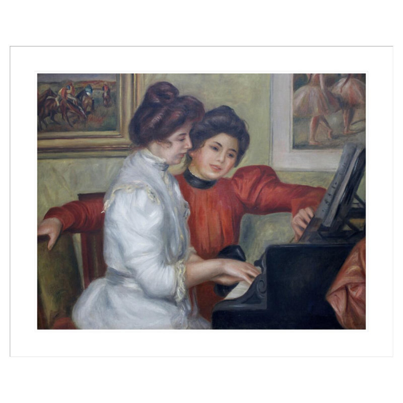 «Yvonne and Christine Lerolle at the piano» par Pierre-Auguste Renoir, impression giclée encadrée, H 33,5 po x l 40,82 po