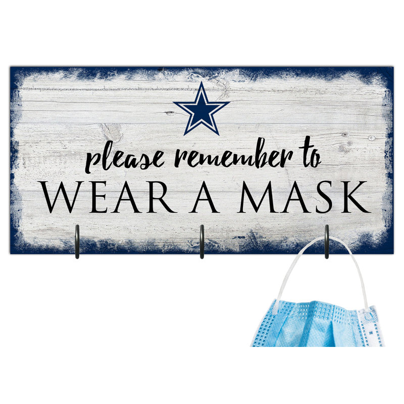 3 - Hook Wall Mounted Coat Rack, Dallas Cowboys