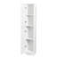 Armoire autoportante blanche avec tablettes pour un salon moderne avec rangement de peinture polyvalent