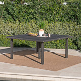 Voline 64" Square Wicker/Rattan Dining Table - Perfect For Outdoor Hosting And Entertaining