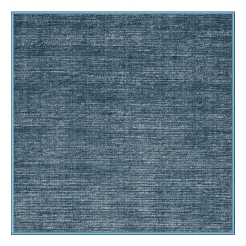 Tapis bleu uni lavable à la machine, Carré 6 pi