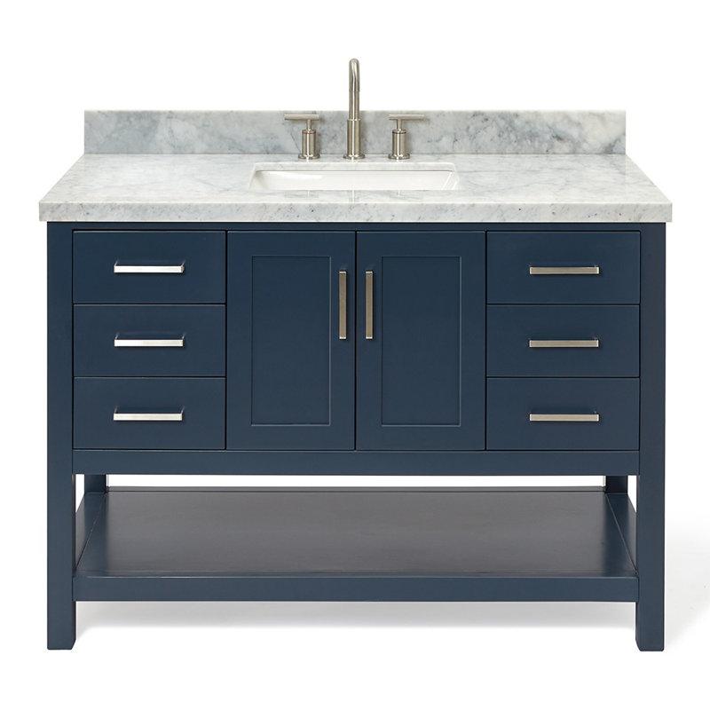 Magnolia Bath Vanity Oval Basin S049SCWOV, Midnight Blue, Rectangular