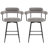 Kiylan Swivel Upholstered 26.7" Linen Counter Stool with Curved Wing Back and Metal Frame-983346169
