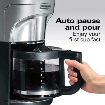 Hamilton Beach 12 cups Black/Silver Coffee Maker