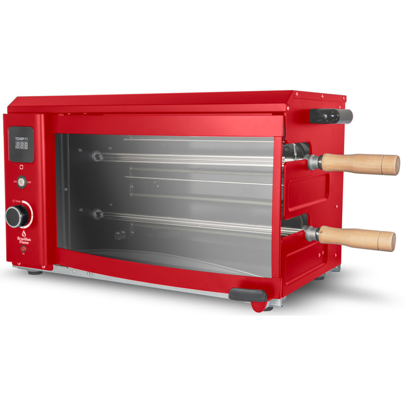 21" W x 12.4" D Indoor/Outdoor Use Single Burner Freestanding Electric Grill, Red