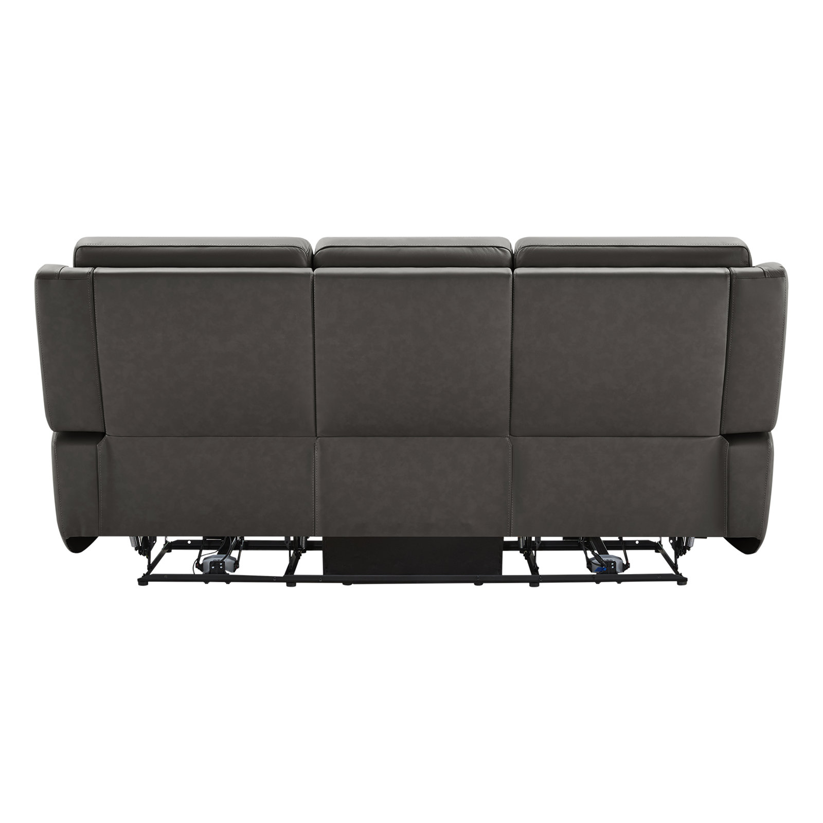 Genuine Leather Power Recliner Sofa, Impression Dark Gray Genuine Leather