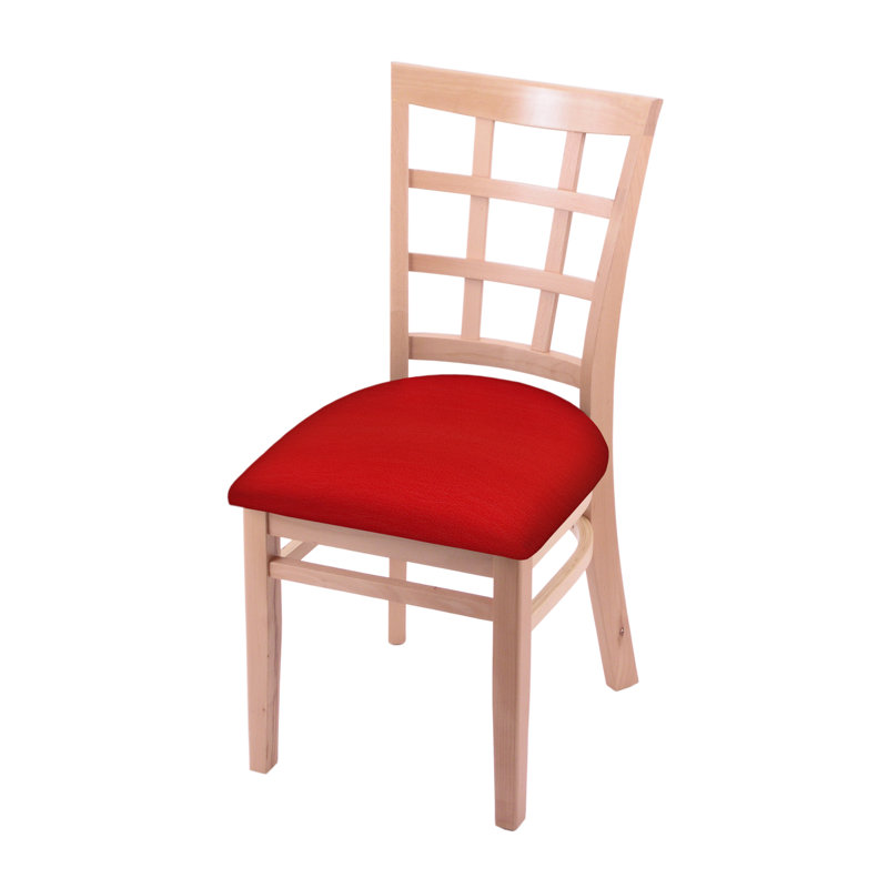 Hampton 18'' H Upholstered Beech Side Chair, Natural, Canter Red