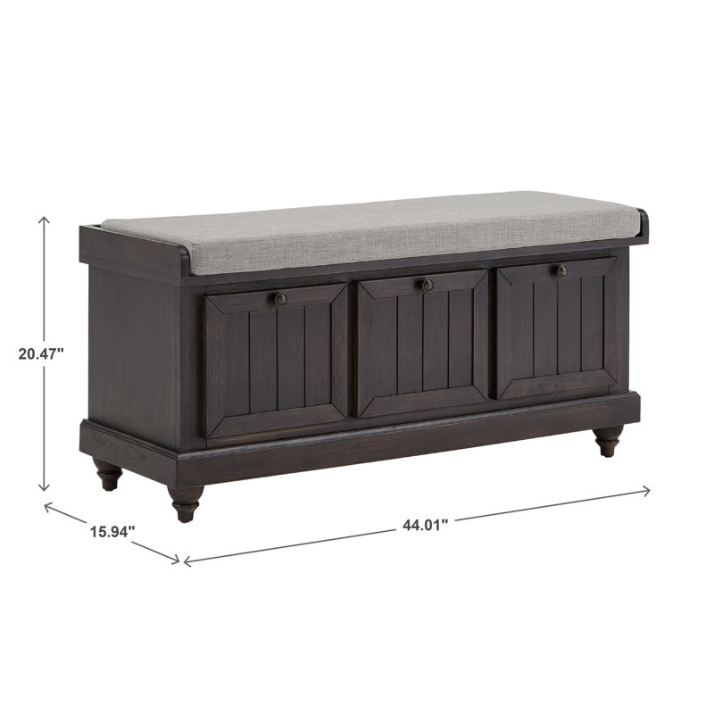 Banc de rangement Oakham, Noir antique