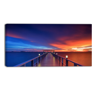 Wooden Pier Seascape - Reproduction de photo sur toile tendue