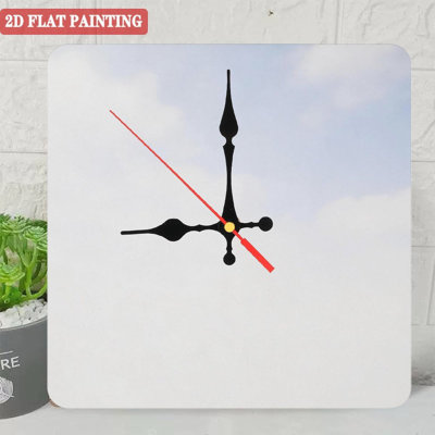10" Square Wooden Wall Clock with Silent Quartz Movement, UV-Printed Design