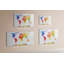 Magnetic Memo Board Whiteboard - 120 x 60 cm - With Marker and Magnets - Watercolor world map