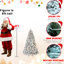 Arbre de Noël de 6 pi avec apparence floquée, 350 lumières multicolores colorées, 36 lumières en pin naturel, 888 pointes enneigées, branches articulées et base stable - pour un assemblage rapide, stabilité du support en métal