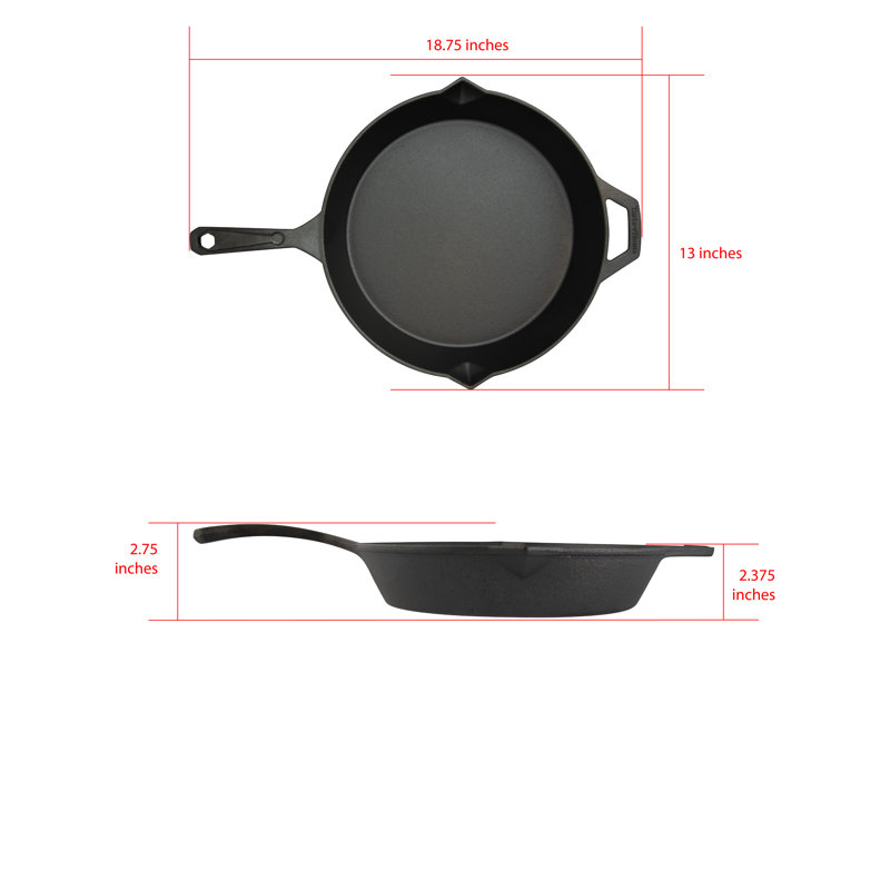 Taste Of Home Seasoned Cast Iron Non-Stick Skillet, 13" W
