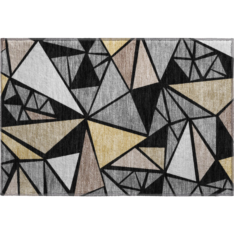 Premium Machine Washable Ketterer AMF1039 Geometric Rug, Rectangle 1'8" x 2'6"