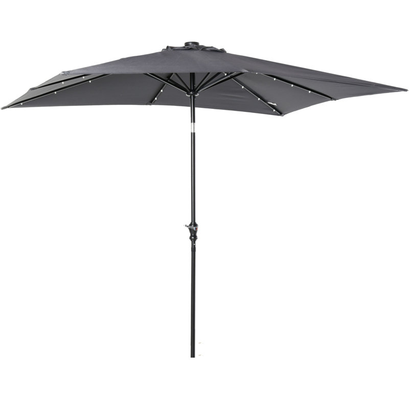 Parasol solaire Sun, parasol de patio éclairé, Gris foncé