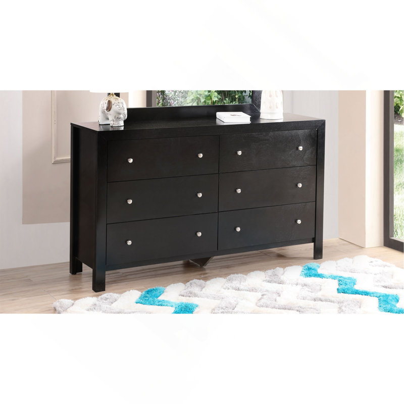 Commode 6 tiroirs avec boutons ronds