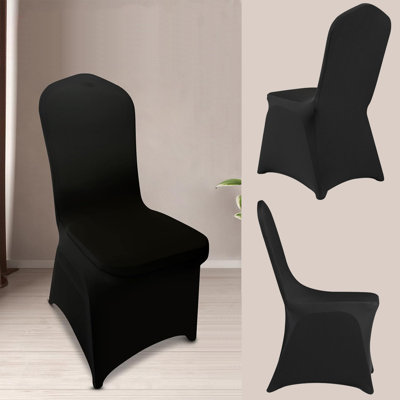50PCS Stretch Spandex Foldable Chair Covers, Universal Narrow Back Chair Cover, Removable Washable Protective Slipcovers for Wedding, Party, Celebration, Dining (Black, Max 22x18x37in)