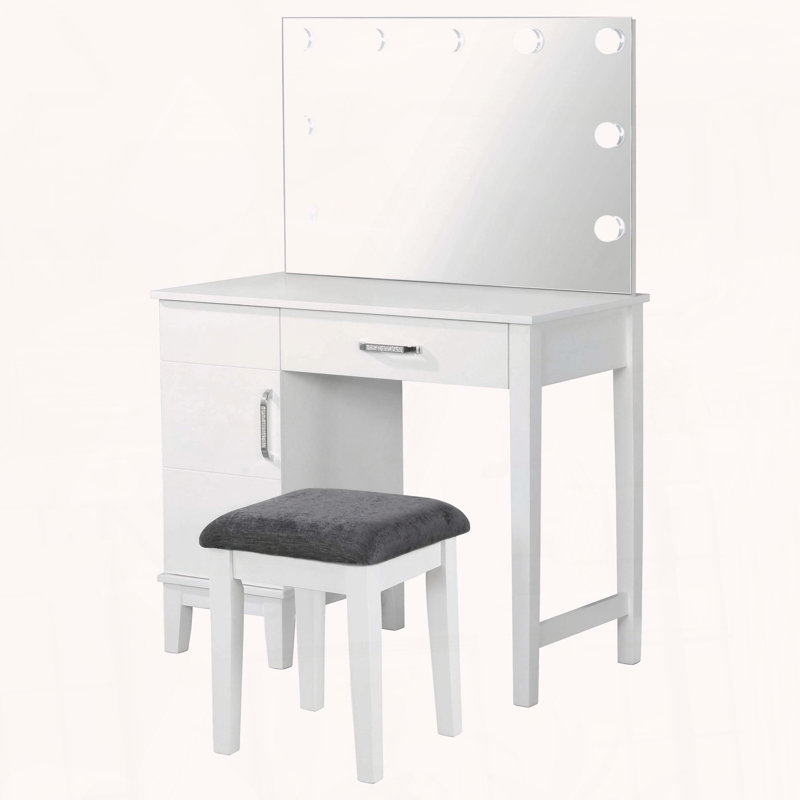 Ensemble de meuble-lavabo avec éclairage et armoire d'appoint